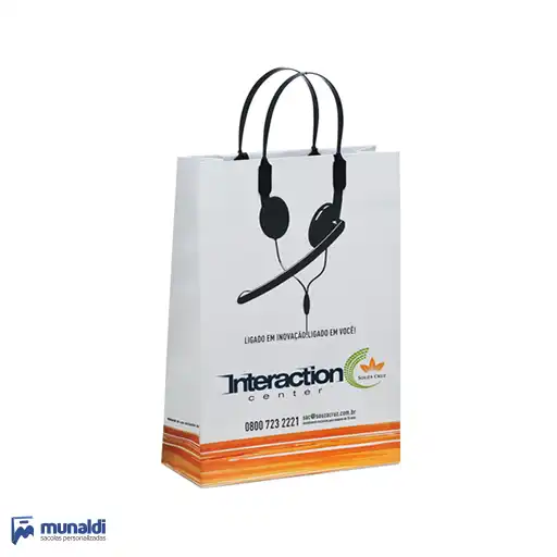 sacolas de papel offset com logomarca para marcas