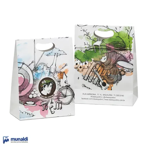 sacolas de papel sob medida com logotipo para marcas